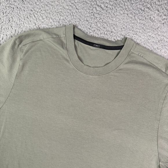Lululemon Zeroed In Shirt Mens L Green Sage Performance Stretch Gym Short Sleeve - Picture 1 of 7